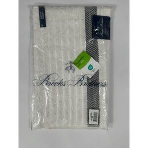 Brooks Brothers Turkish Cotton Herringbone Hand Towel White 16x28 NWT $30